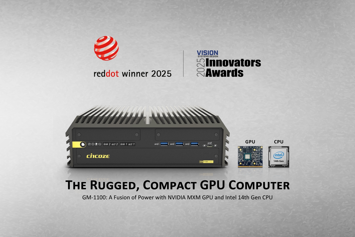 双倍荣耀！Cincoze MXM GPU 电脑荣获红点设计奖与 Vision Systems Design 创新奖殊荣