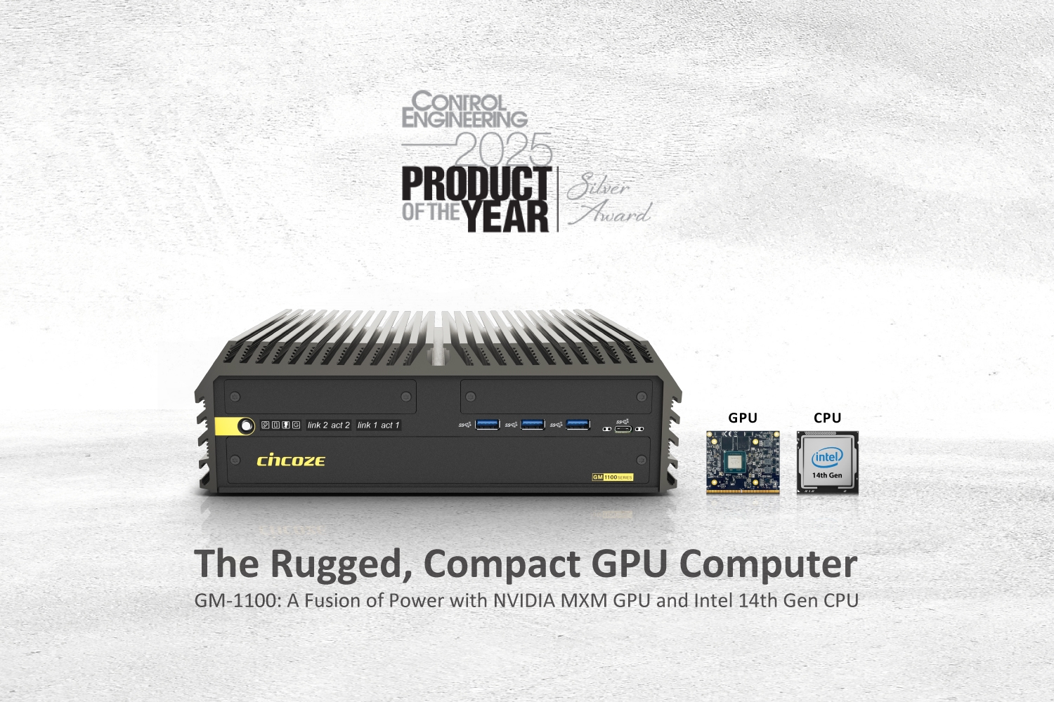 Cincoze 嵌入式 MXM GPU 电脑荣获 2025 年度产品大奖！